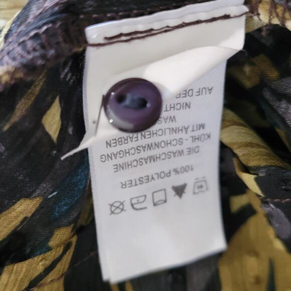 Maison d’Amelie Women L Black Chartreuse Chiffon Swiss Dot Ruffle Mock Neck Top - Picture 10 of 10